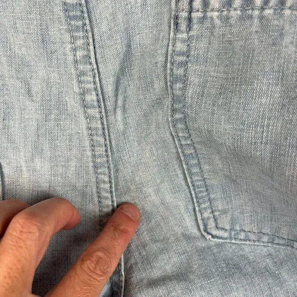 Habitual Los Angeles Wide Leg Linen Blend Belted Blue Denim Jeans 29X22.5 NWT* - Picture 15 of 16